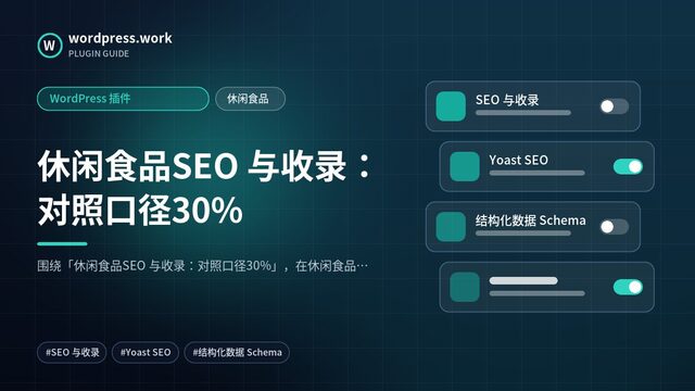 休闲食品SEO 与收录：对照口径30%｜WordPress 插件｜休闲食品