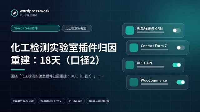 化工检测实验室插件归因重建：18天（口径2）｜WordPress 插件｜化工检测实验室