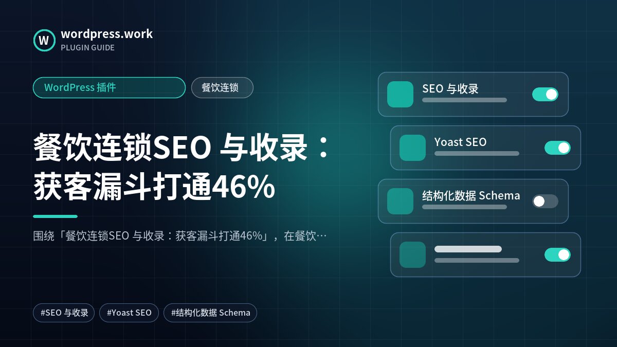 餐饮连锁SEO 与收录:获客漏斗打通46%|WordPress 插件|餐饮连锁