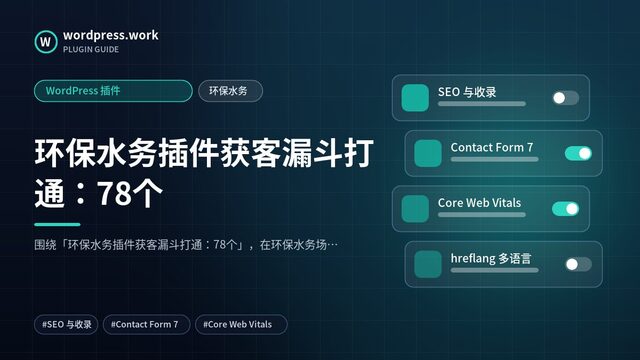 环保水务插件获客漏斗打通:78个|WordPress 插件|环保水务