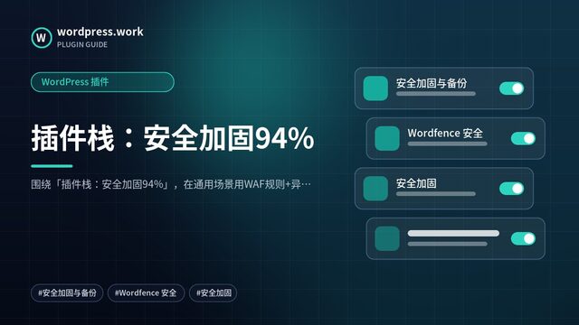 插件栈:安全加固94%|WordPress 插件