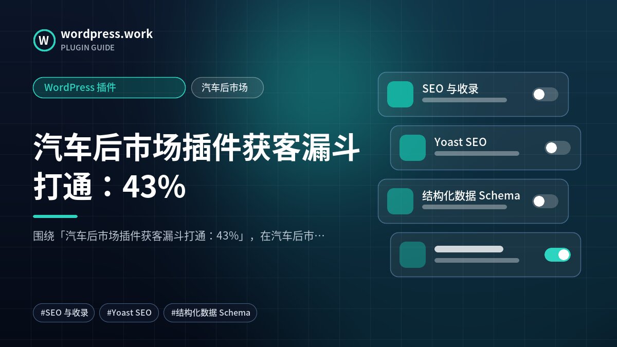 汽车后市场插件获客漏斗打通:43%|WordPress 插件|汽车后市场