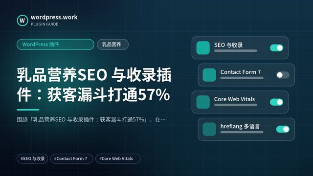 乳品营养SEO 与收录插件:获客漏斗打通57%|WordPress 插件|乳品营养