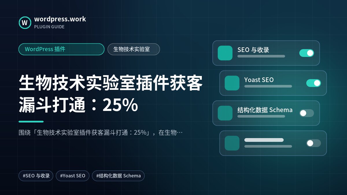 生物技术实验室插件获客漏斗打通:25%|WordPress 插件|生物技术实验室