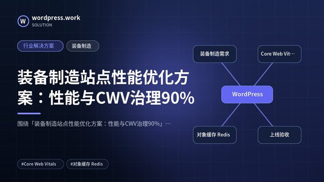 装备制造站点性能优化方案:性能与CWV治理90%|行业解决方案|装备制造