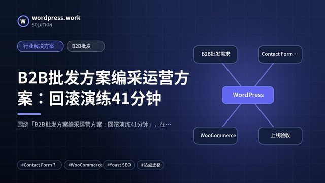 B2B批发方案编采运营方案:回滚演练41分钟|行业解决方案|B2B批发
