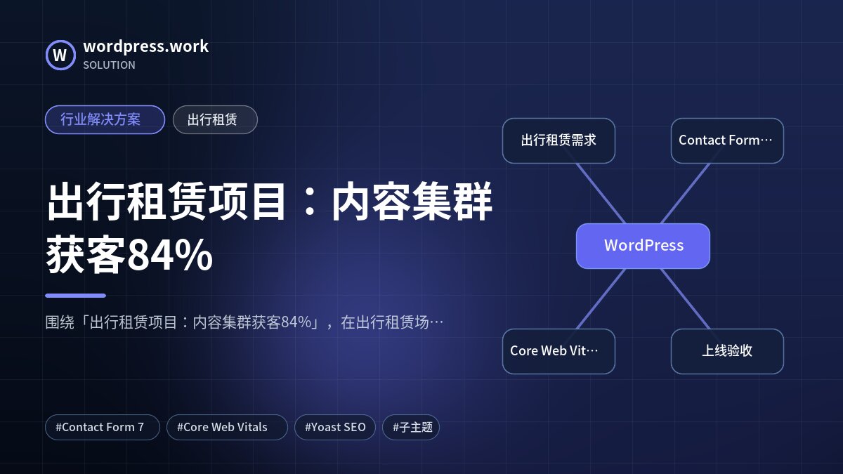 出行租赁项目:内容集群获客84%|行业解决方案|出行租赁