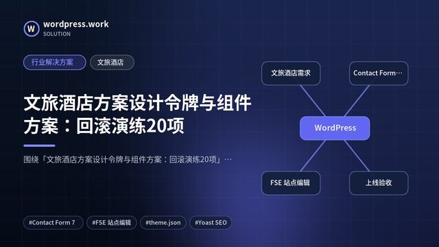 文旅酒店方案设计令牌与组件方案:回滚演练20项|行业解决方案|文旅酒店