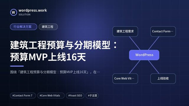 建筑工程预算与分期模型:预算MVP上线16天|行业解决方案|建筑工程