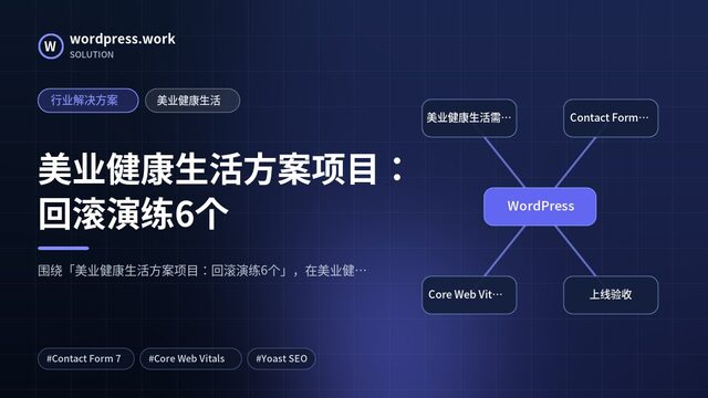 美业健康生活方案项目：回滚演练6个｜行业解决方案｜美业健康生活