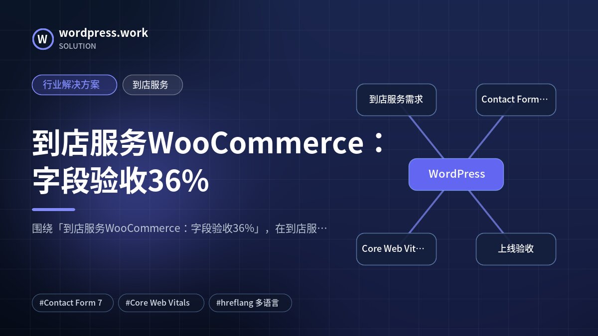 到店服务WooCommerce:字段验收36%|行业解决方案|到店服务