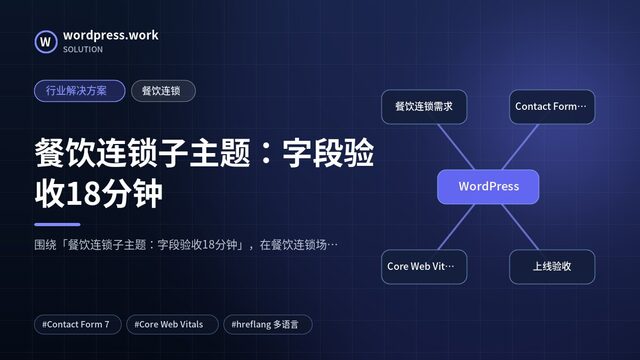 餐饮连锁子主题：字段验收18分钟｜行业解决方案｜餐饮连锁