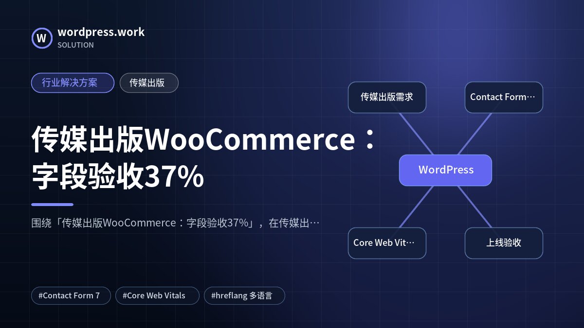 传媒出版WooCommerce：字段验收37%｜行业解决方案｜传媒出版