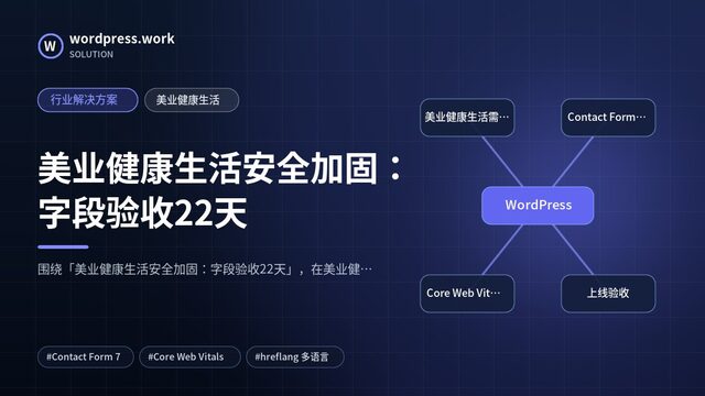 美业健康生活安全加固：字段验收22天｜行业解决方案｜美业健康生活