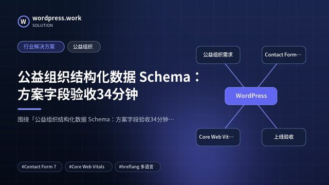 公益组织结构化数据 Schema:方案字段验收34分钟|行业解决方案|公益组织