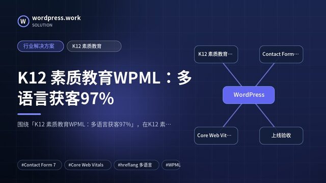K12 素质教育WPML:多语言获客97%|行业解决方案|K12 素质教育