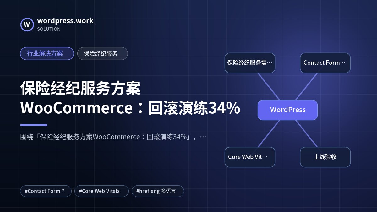 保险经纪服务方案WooCommerce:回滚演练34%|行业解决方案|保险经纪服务
