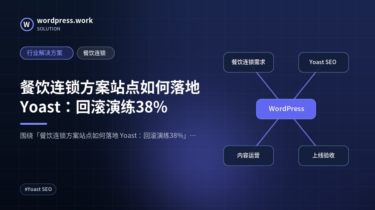 餐饮连锁方案站点如何落地 Yoast：回滚演练38%｜行业解决方案｜餐饮连锁