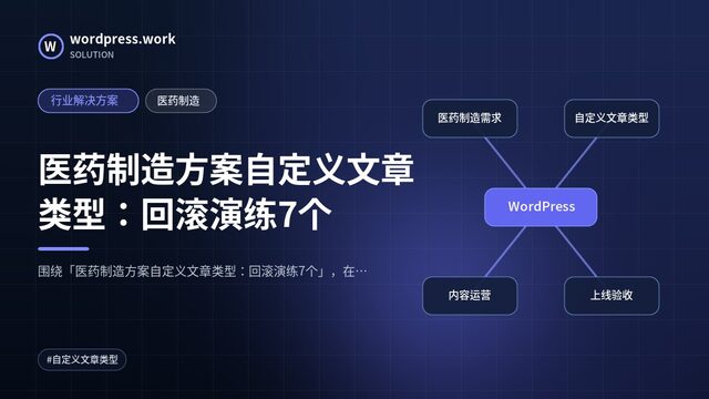 医药制造方案自定义文章类型:回滚演练7个|行业解决方案|医药制造