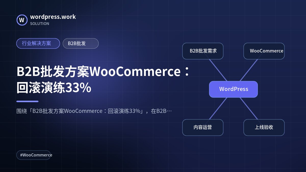 B2B批发方案WooCommerce:回滚演练33%|行业解决方案|B2B批发