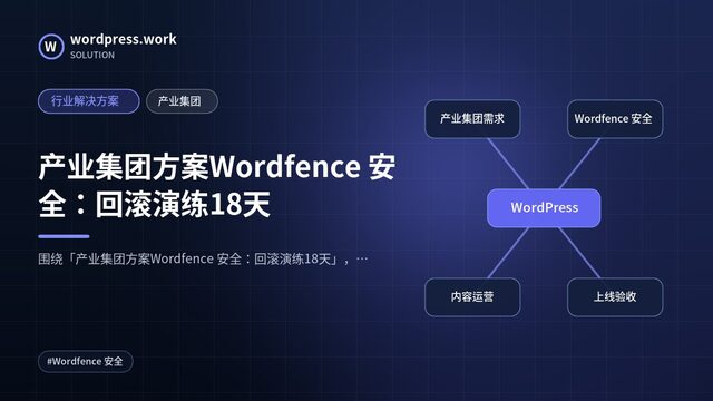 产业集团方案Wordfence 安全:回滚演练18天|行业解决方案|产业集团