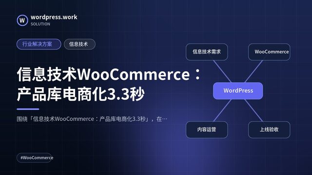 信息技术WooCommerce：产品库电商化3.3秒｜行业解决方案｜信息技术