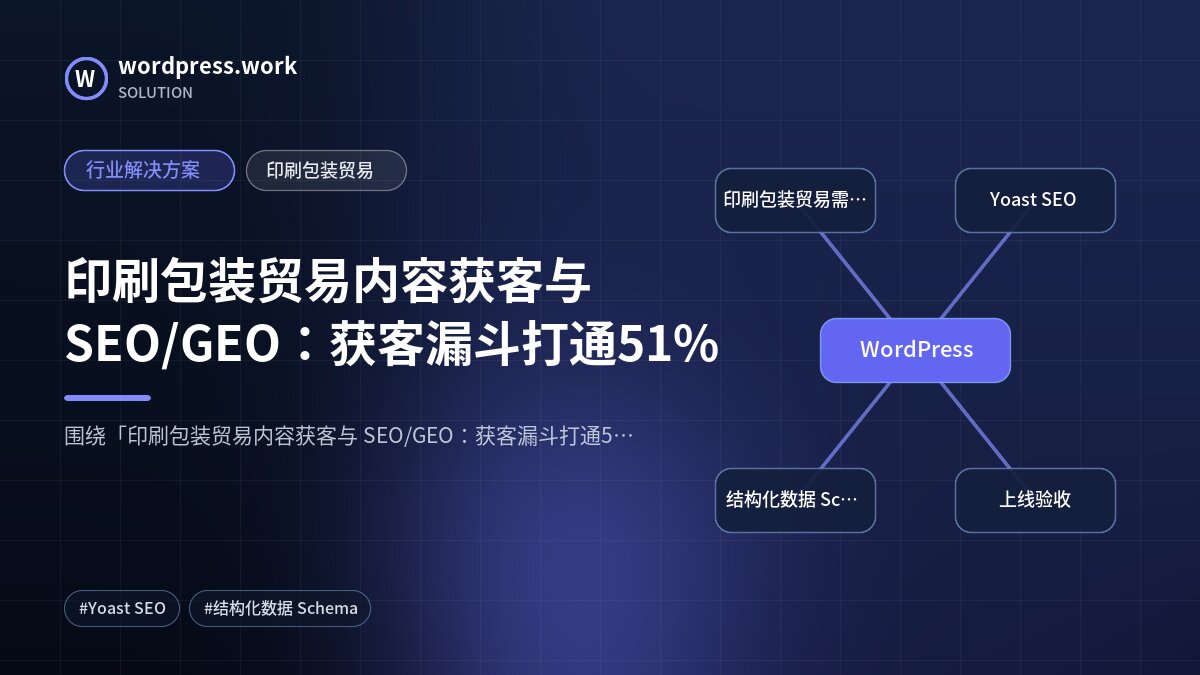 印刷包装贸易内容获客与 SEO/GEO:获客漏斗打通51%|行业解决方案|印刷包装贸易
