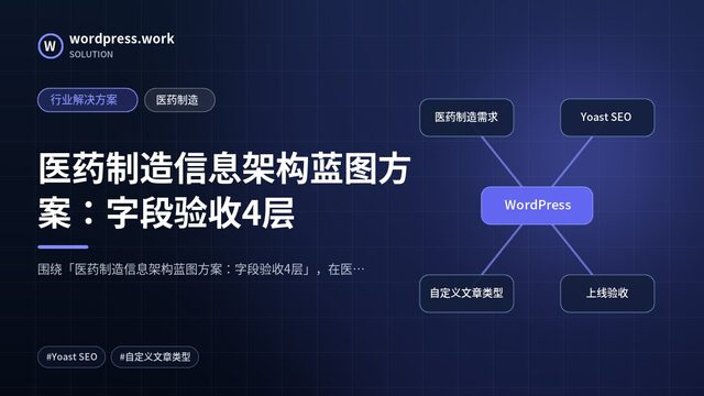 医药制造信息架构蓝图方案：字段验收4层｜行业解决方案｜医药制造