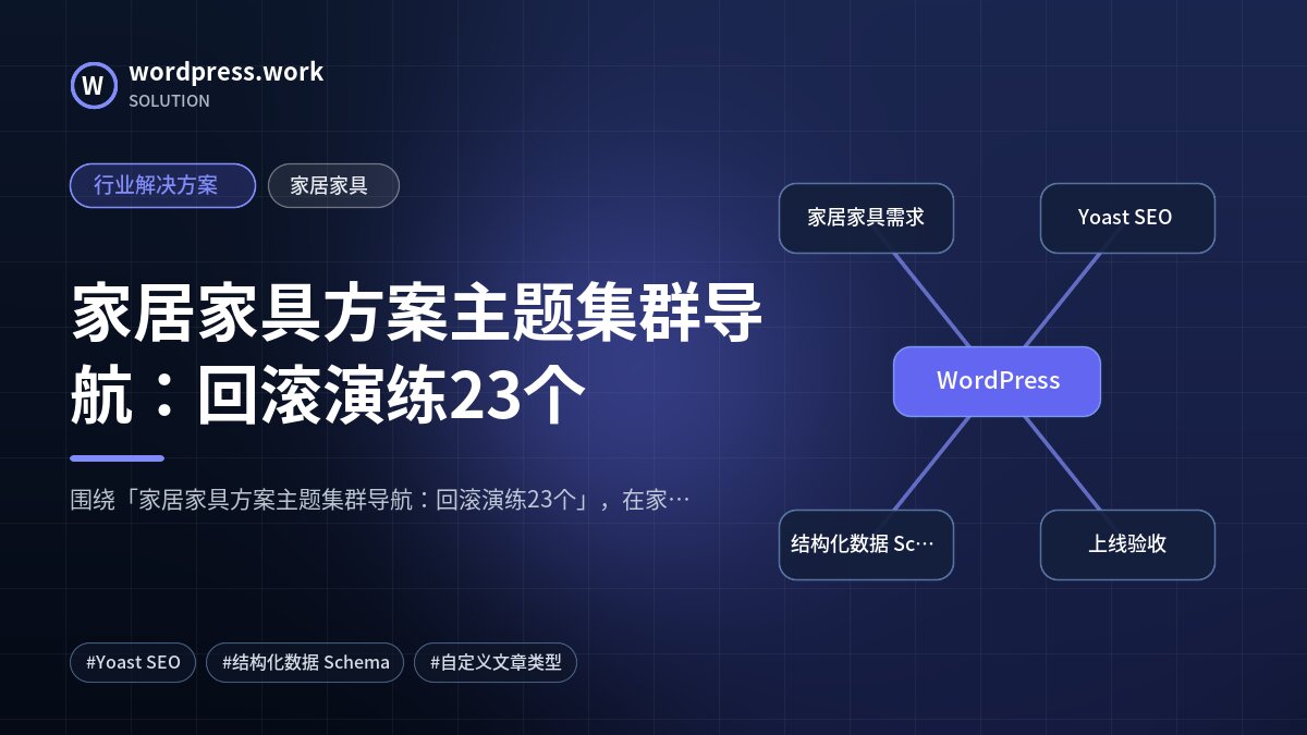 家居家具方案主题集群导航：回滚演练23个｜行业解决方案｜家居家具