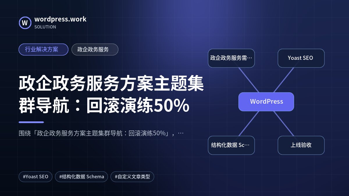 政企政务服务方案主题集群导航：回滚演练50%｜行业解决方案｜政企政务服务