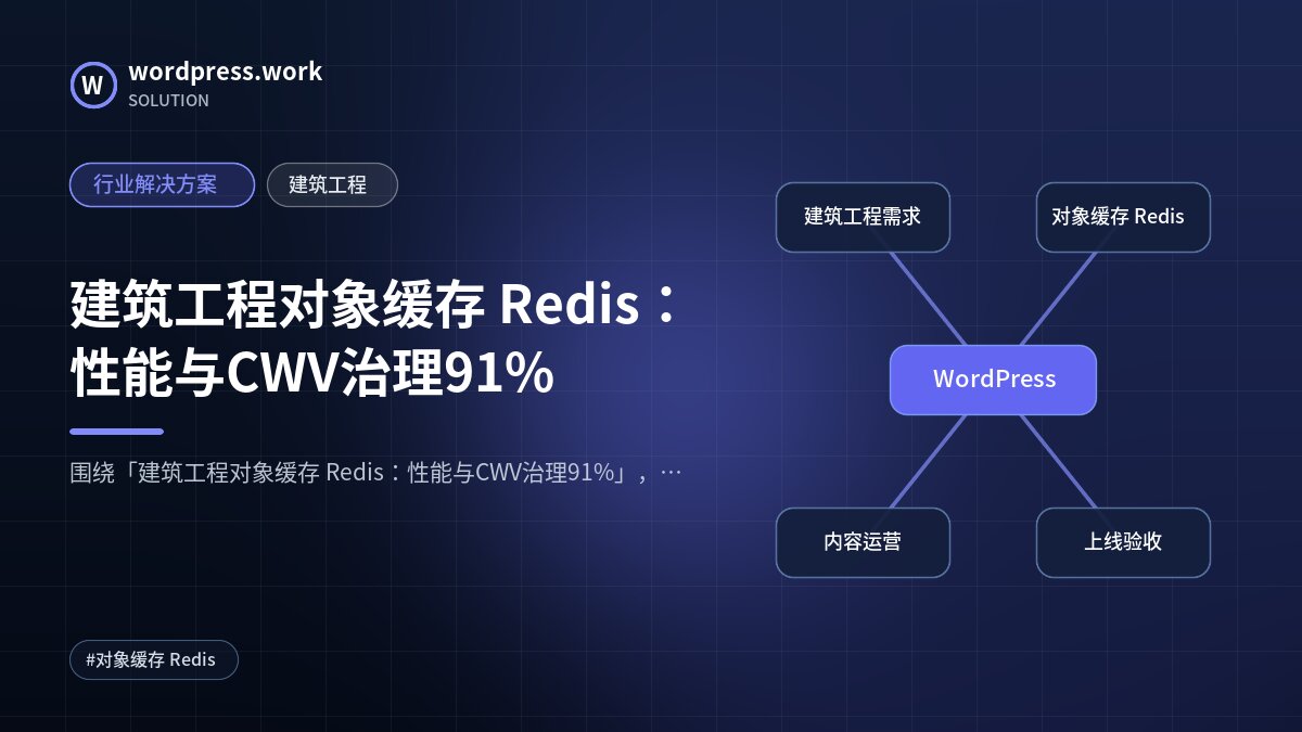 建筑工程对象缓存 Redis:性能与CWV治理91%|行业解决方案|建筑工程