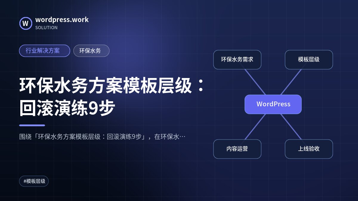 环保水务方案模板层级:回滚演练9步|行业解决方案|环保水务