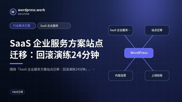 SaaS 企业服务方案站点迁移:回滚演练24分钟|行业解决方案|SaaS 企业服务
