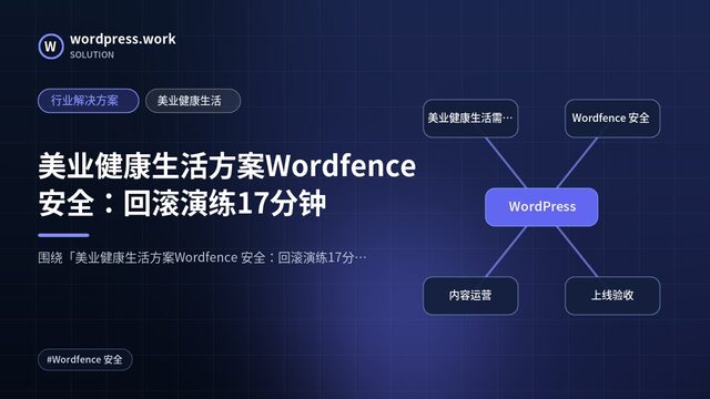 美业健康生活方案Wordfence 安全:回滚演练17分钟|行业解决方案|美业健康生活