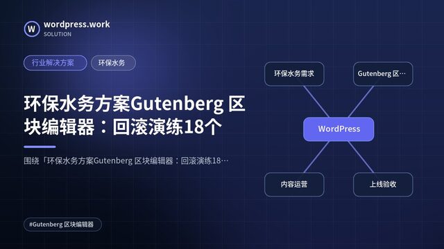 环保水务方案Gutenberg 区块编辑器：回滚演练18个｜行业解决方案｜环保水务