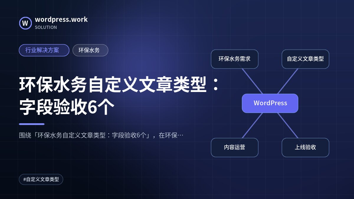 环保水务自定义文章类型:字段验收6个|行业解决方案|环保水务