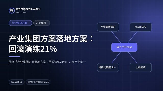 产业集团方案落地方案:回滚演练21%|行业解决方案|产业集团