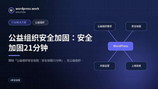 公益组织安全加固：安全加固21分钟｜行业解决方案｜公益组织