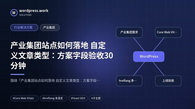 产业集团站点如何落地 自定义文章类型:方案字段验收30分钟|行业解决方案|产业集团