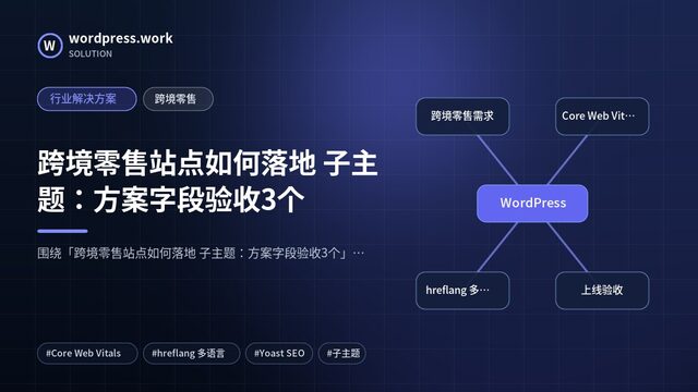 跨境零售站点如何落地 子主题:方案字段验收3个|行业解决方案|跨境零售