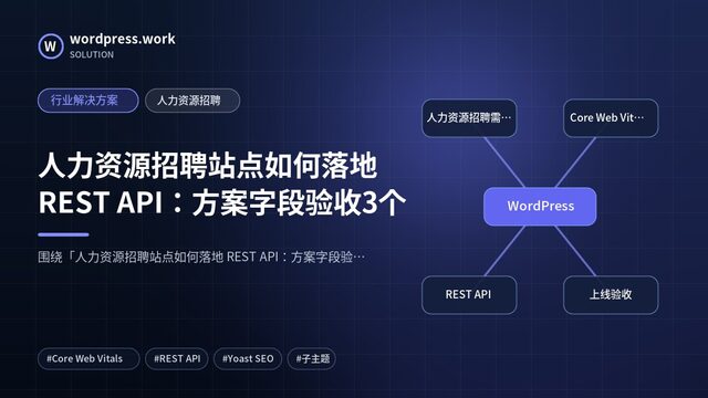 人力资源招聘站点如何落地 REST API:方案字段验收3个|行业解决方案|人力资源招聘