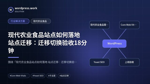 现代农业食品站点如何落地 站点迁移：迁移切换验收18分钟｜行业解决方案｜现代农业食品