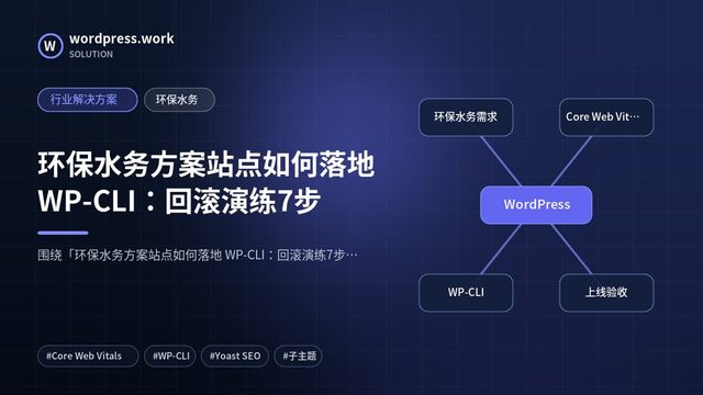 环保水务方案站点如何落地 WP-CLI:回滚演练7步|行业解决方案|环保水务