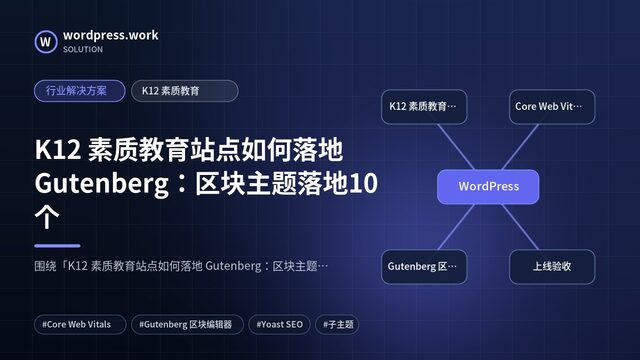 K12 素质教育站点如何落地 Gutenberg:区块主题落地10个|行业解决方案|K12 素质教育