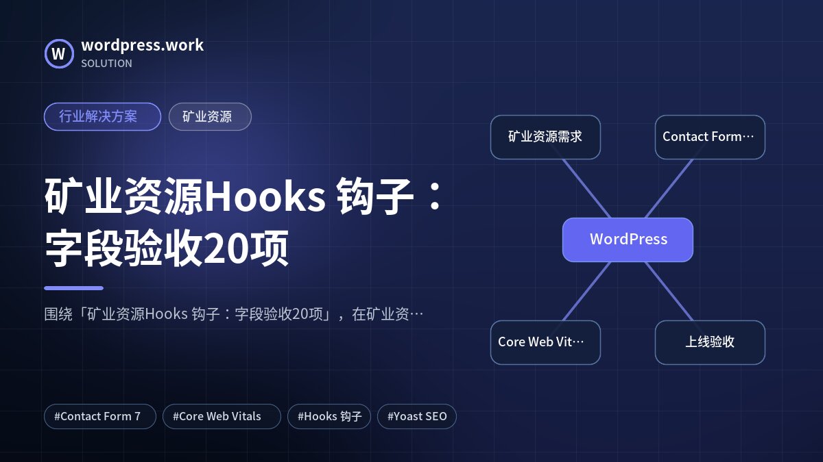 矿业资源Hooks 钩子：字段验收20项｜行业解决方案｜矿业资源