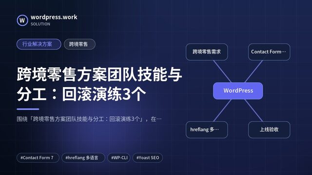 跨境零售方案团队技能与分工:回滚演练3个|行业解决方案|跨境零售