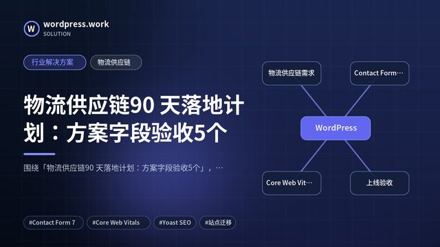 物流供应链90 天落地计划：方案字段验收5个｜行业解决方案｜物流供应链