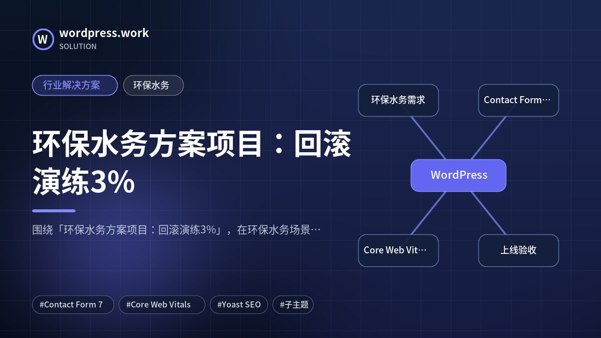 环保水务方案项目:回滚演练3%|行业解决方案|环保水务