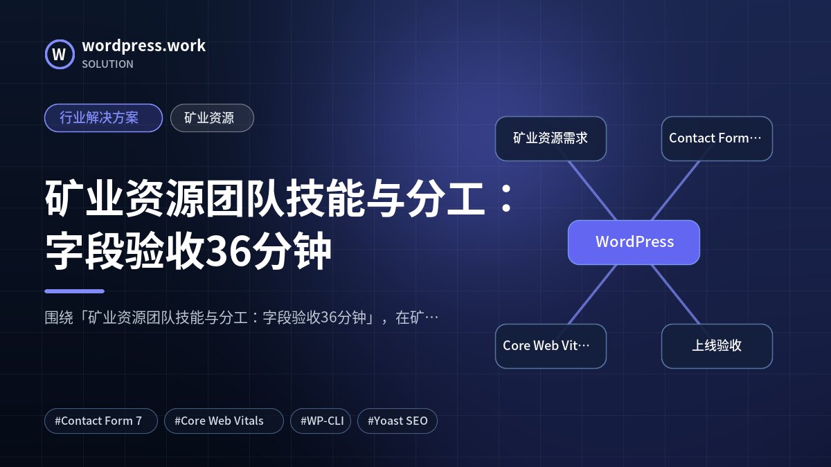 矿业资源团队技能与分工:字段验收36分钟|行业解决方案|矿业资源