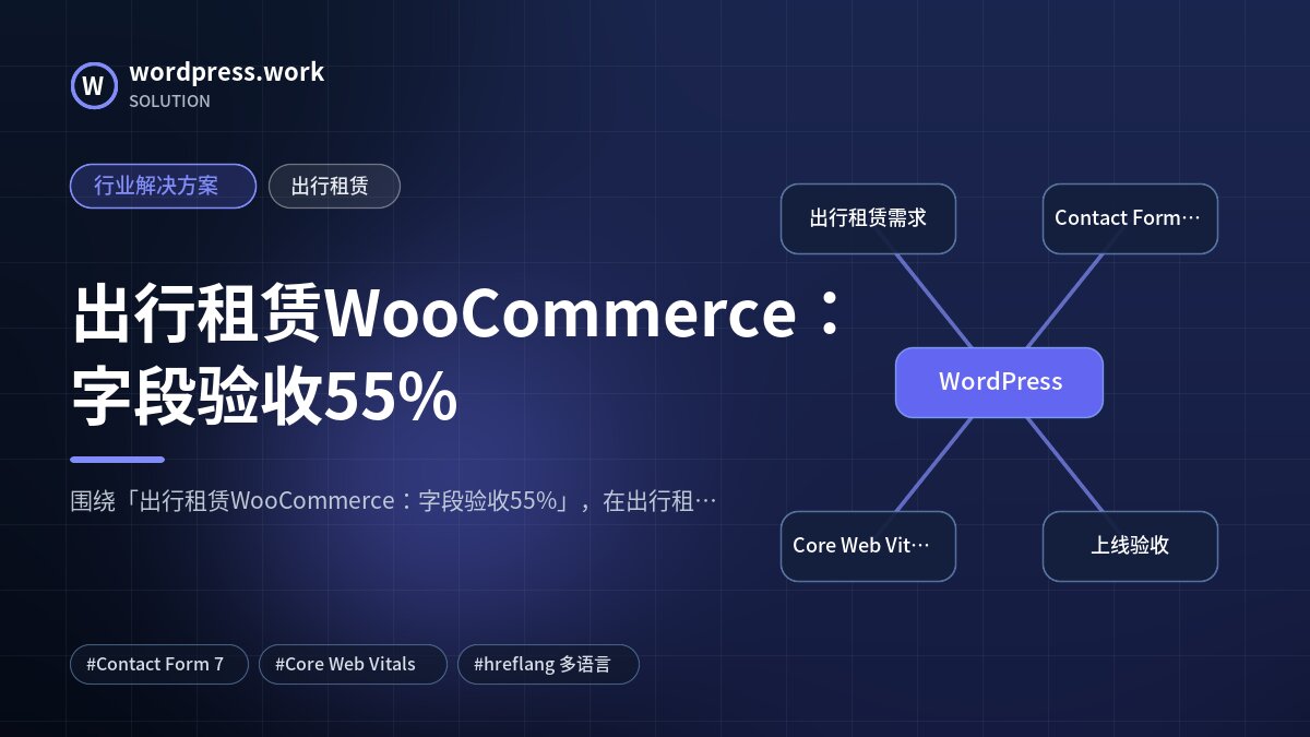 出行租赁WooCommerce：字段验收55%｜行业解决方案｜出行租赁
